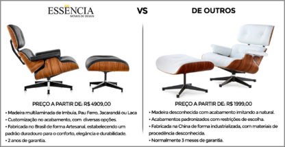 Poltrona e Puff Charles Eames - Tecido Sintético - Image 9